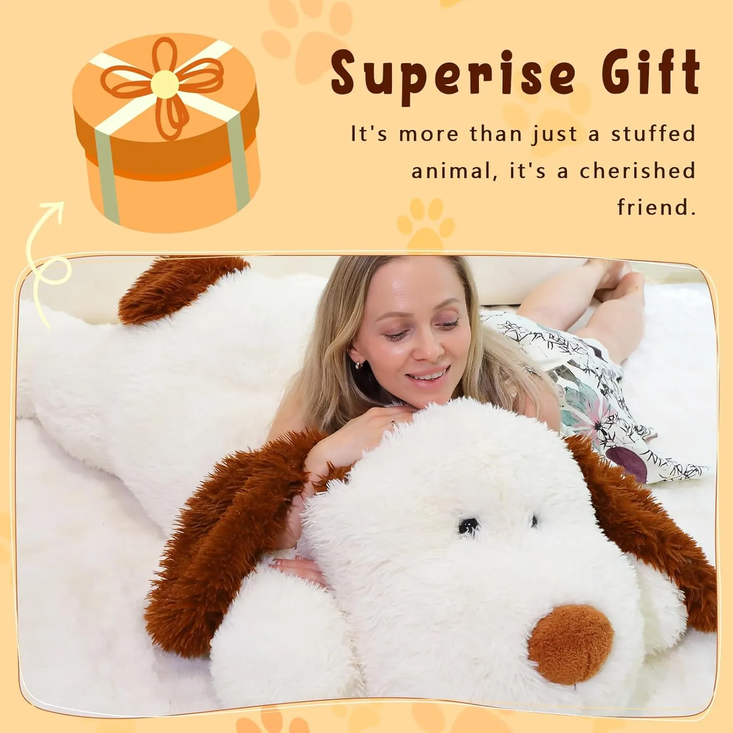 Large Dog Stuffed Animals 47 inch, Big Stuffed Dog Plushies, Giant Plush Dog Gift for Kids Boys, Birthday,Valentine,Christmas