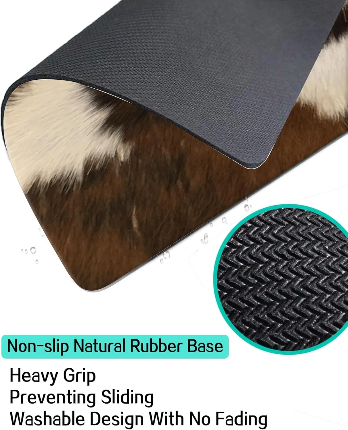 Large Gaming Mouse Pad, Computer Mouse Mat, Funny Desk Pad Protector Decoration, Big Cute Desk Pad, Non-Slip Base 31.5 x 11.8 in Retro Brown Cowhide