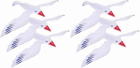 Large Inflatable Seagull Ornaments - 6pcs Jumbo Toy Blow Up Birds Decorations for Birthday Baby Shower Wedding Beach Pool Party Pool Fun Party Supplies