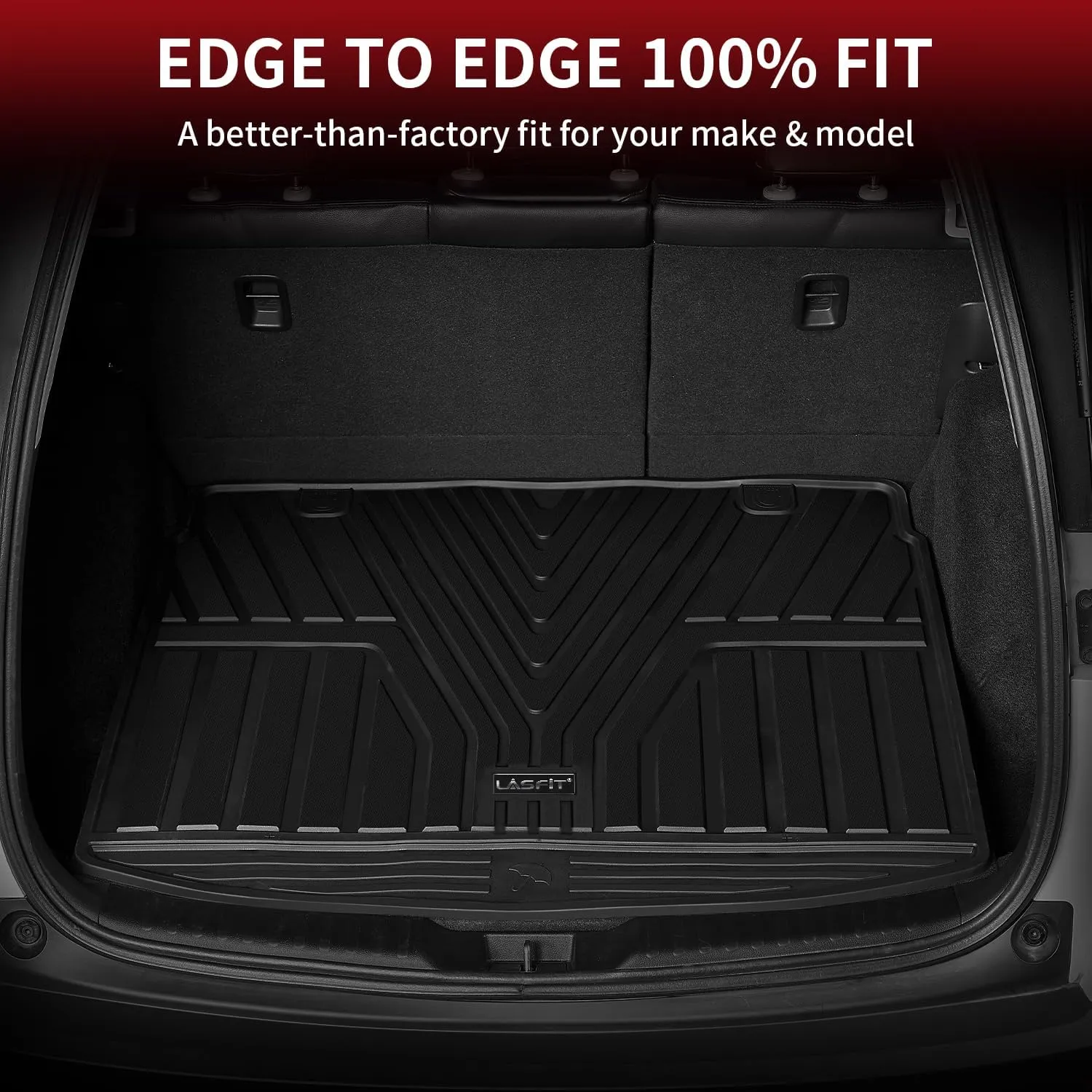 LASFIT Floor Mats and Cargo Liner for Honda CR-V 2023 2024 2025 2026 (Include Hybrid Models), All Weather TPE Car Trunk Mat (Upper Position), 1st & 2nd Row & Trunk Liner Full Set Black