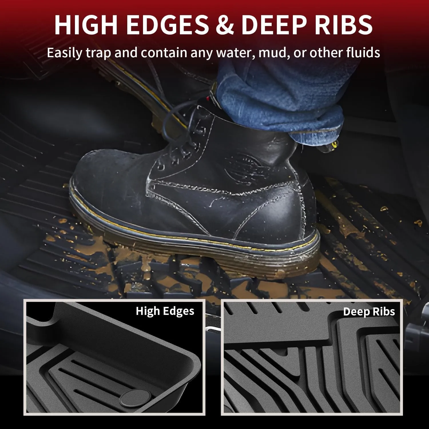 LASFIT Floor Mats for Honda CR-V | CRV 2017-2022 (Include Hybrid Models), All Weather Protection Custom Fit TPE Full Coverage Easy Clean Floor Liners, 1st & 2nd Row, Black