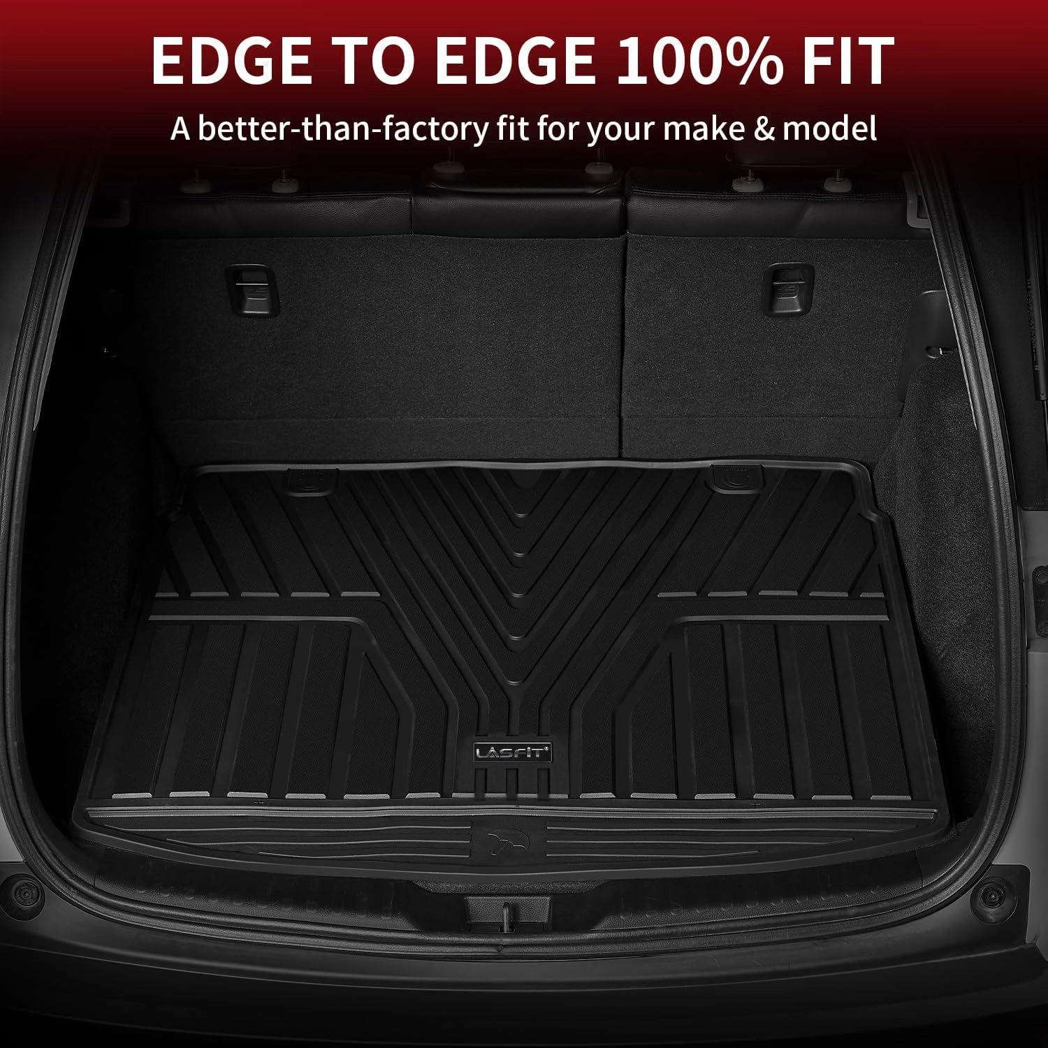 LASFIT Floor Mats and Cargo Liner for Honda CR-V 2023-2025 (Include Hybrid Models), All Weather TPE Car Trunk Mat (Upper Position), 1st & 2nd Row & Trunk Liner Full Set Black