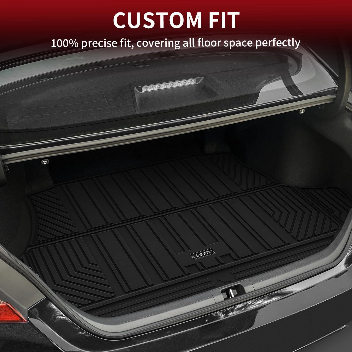 LASFIT Trunk Mat for Toyota Camry 2025 2024 2023 2022 2021 2020 2019 2018 Hybrid/L/LE/SE/TRD/XLE/XSE & for Toyota Avalon 2019-2022, TPE All Weather Custom Fit Trunk Liner for Camry 2018-2025, Black