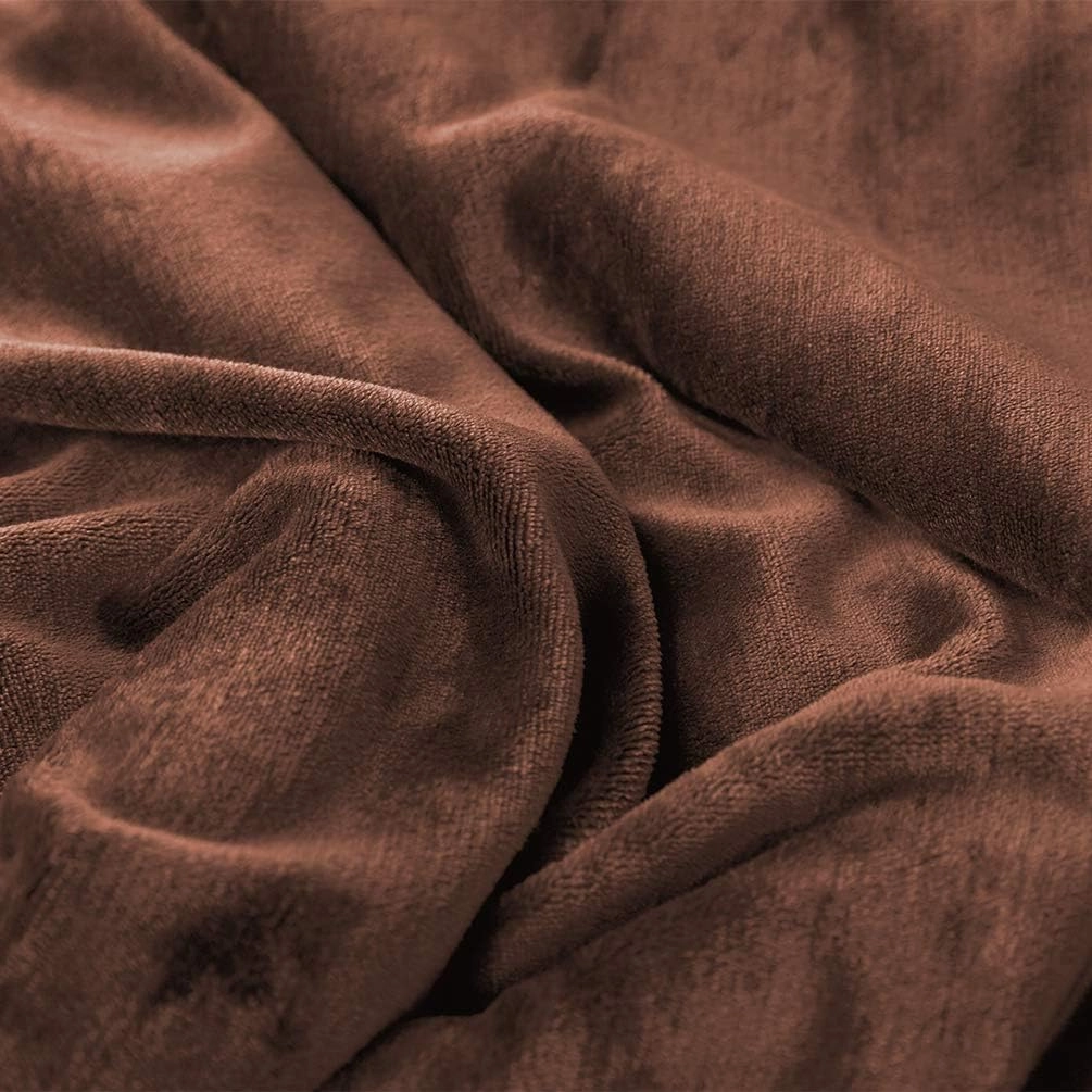 LBRO2M Sherpa Fleece Bed Blanket King Size Super Soft Fuzzy Plush Warm Cozy Fluffy Microfiber Couch Throw Velvet Double Reversible Luxurious Blankets,Brown