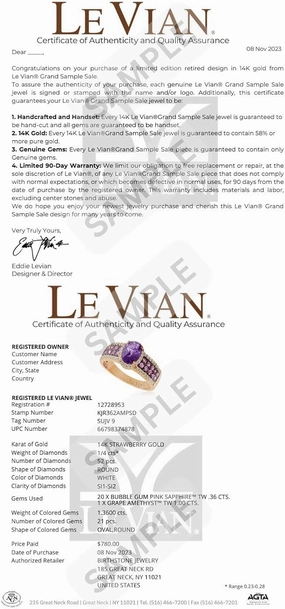 LE VIAN Vanilla Diamond Tanzanite Statement Ring for Women I 14k White Gold Ring for Her (White, 0.31 cttw) Anniversary Wedding Promise Band Size 7