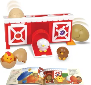Learning Resources Peeksville Hide & Cheep Chicken Coop, Farm Animals, Farm Toys, Barn, Sensory Toys, Peekaboo, Toddler Playset, Toddler Gift, Manipulatives for Preschoolers