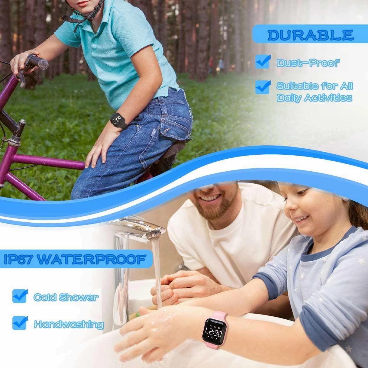 LED Kids Multifunction Steps Counting Watch, Digital Watch, Non-Bluetooth Pedometer Watch, Stopwatch, Alarm Clock, Calories for Women Children Girls Boys