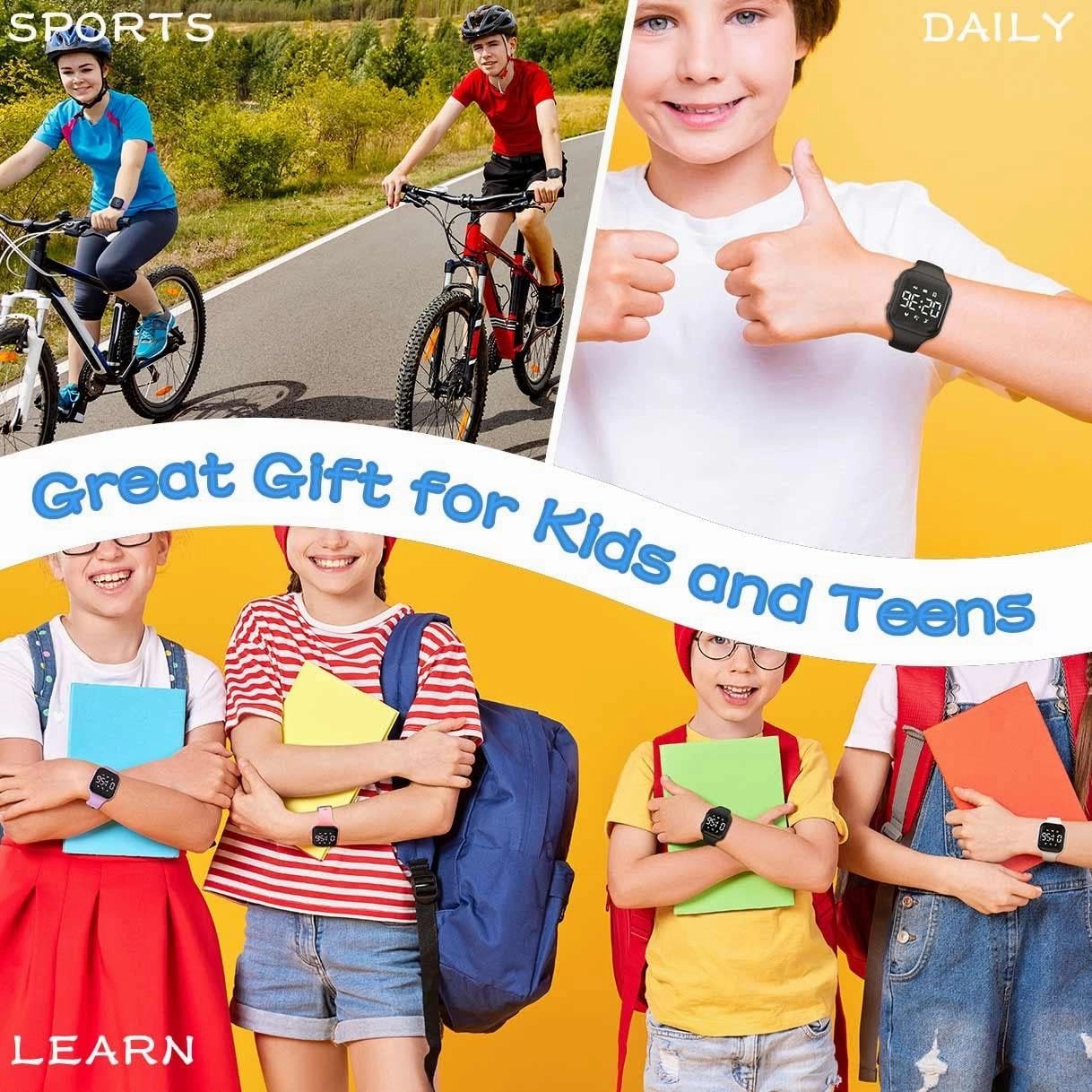LED Kids Multifunction Steps Counting Watch, Digital Watch, Non-Bluetooth Pedometer Watch, Stopwatch, Alarm Clock, Calories for Women Children Girls Boys