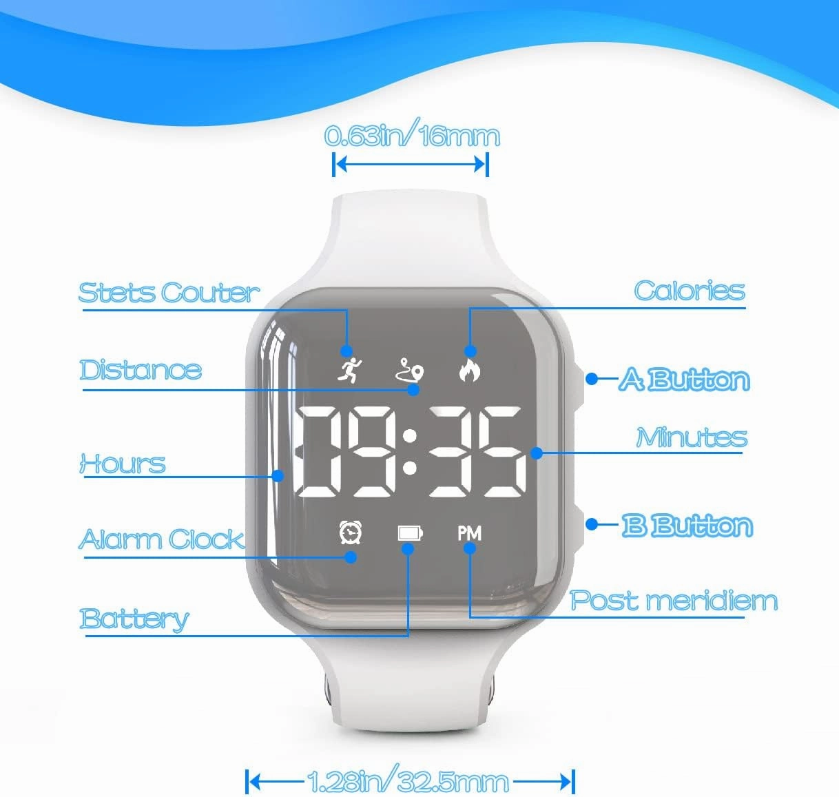 LED Kids Multifunction Steps Counting Watch, Digital Watch, Non-Bluetooth Pedometer Watch, Stopwatch, Alarm Clock, Calories for Women Children Girls Boys