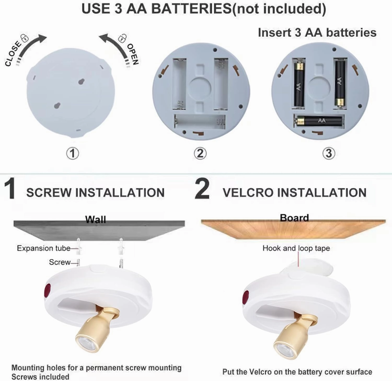 LED Spotlight, Battery Powered Picture Lights, Uplighting Indoor, Puck Lights with Remote, Stick Spot Light for Wall Display Picture Dartboard Painting Artwork Accent-2pcs