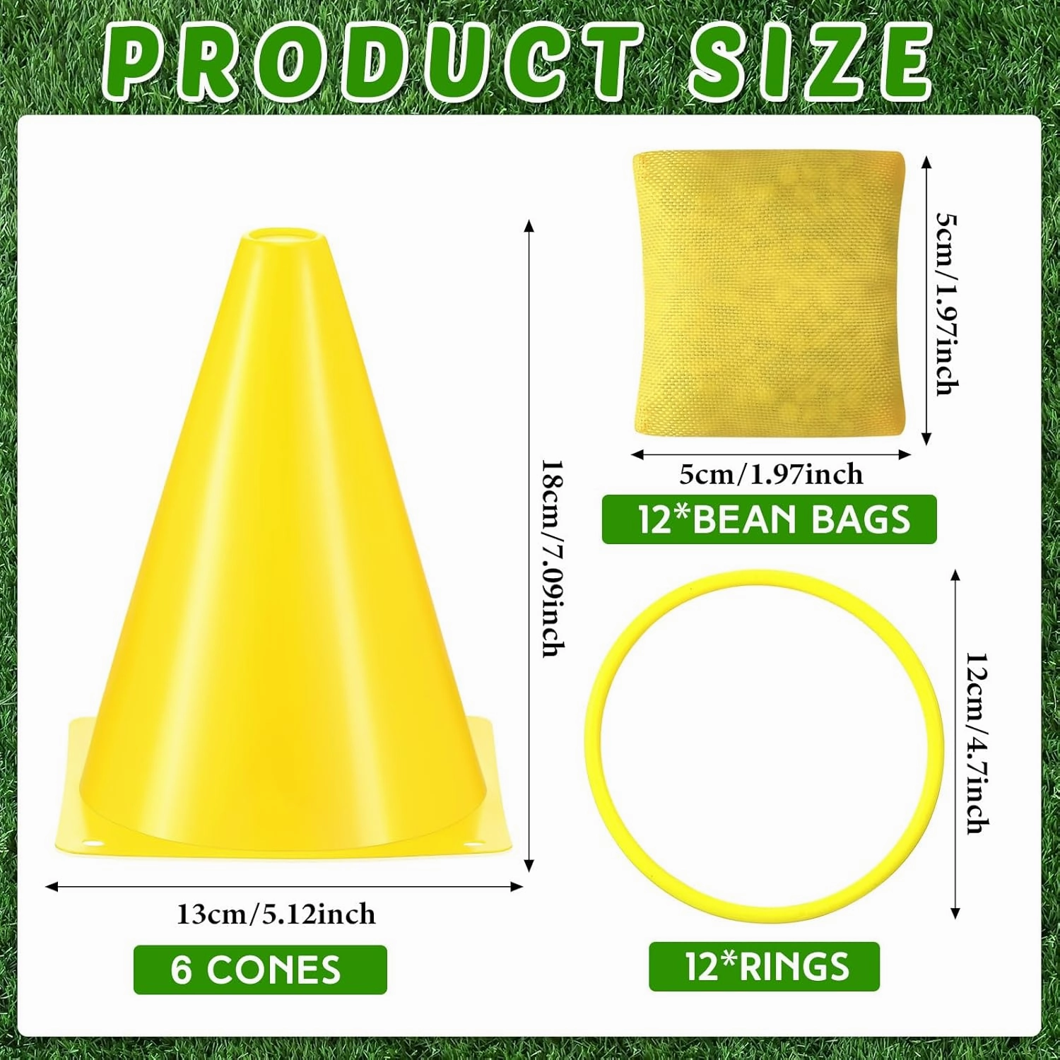 Leitee 30 Pcs 3 in 1 Carnival Outdoor Games Combo Set, Plastic Cones Ring Toss Games Includes 6 Plastic Buckets, 12 Plastic Rings, 12 Sandbags Gift for Birthday Christmas Party