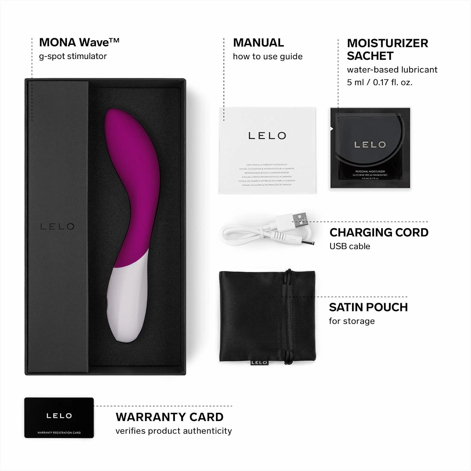 LELO Mona Wave Personal Massager for Women, G Spot Vibrator with WaveMotion Technology, Sex Toy for Women with 10 Vibration Patterns, G Spot Dildo, Female Sex Toy, Deep Rose