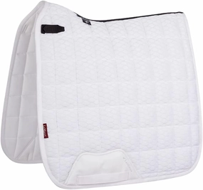 LeMieux Dressage Carbon Mesh Square Saddle Pad - English Saddle Pads for Horses - Equestrian Riding Equipment and Accessories (White - Large)