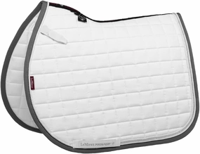 LeMieux Show Jumping Diamante Square Saddle Pad - English Saddle Pads for Horses - Equestrian Riding Equipment and Accessories (White - Large)