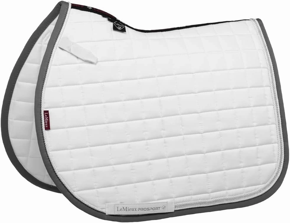 LeMieux Show Jumping Diamante Square Saddle Pad - English Saddle Pads for Horses - Equestrian Riding Equipment and Accessories (White - Large)