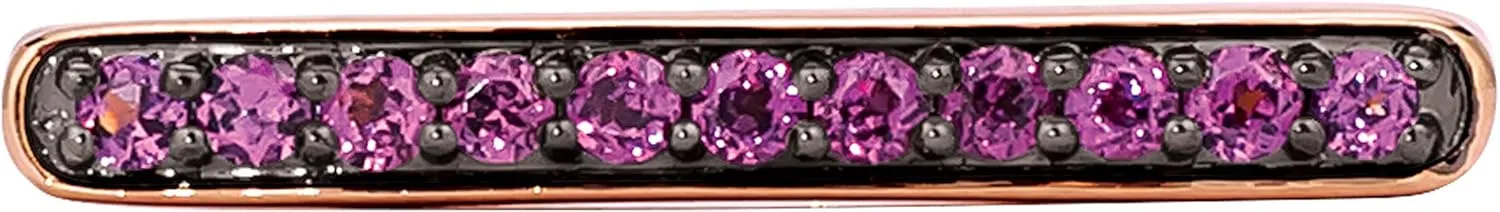 LeVian Black Rhodium over 14K Gold & Gemstone Omega Shaped Ring - Choice of Gem Color