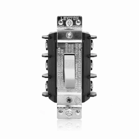 Leviton MS303-DSW 30 Amp, 600 Volt, Pole, 3 Phase AC Manual Controller Suitable as Motor Disconnect, Toggle, Non-Grounding, Back & Side Wiring, White