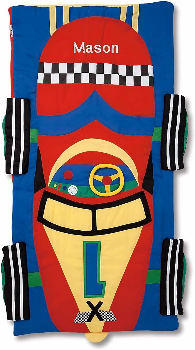 Lillian Vernon Personalized Indoor Sleeping Bag - Kids Sleepover & Napper Sleep Sack - Plush, Cute, & Cozy Cotton Poly Blend - Girls, Boys, & Toddler 30” x 60” Size