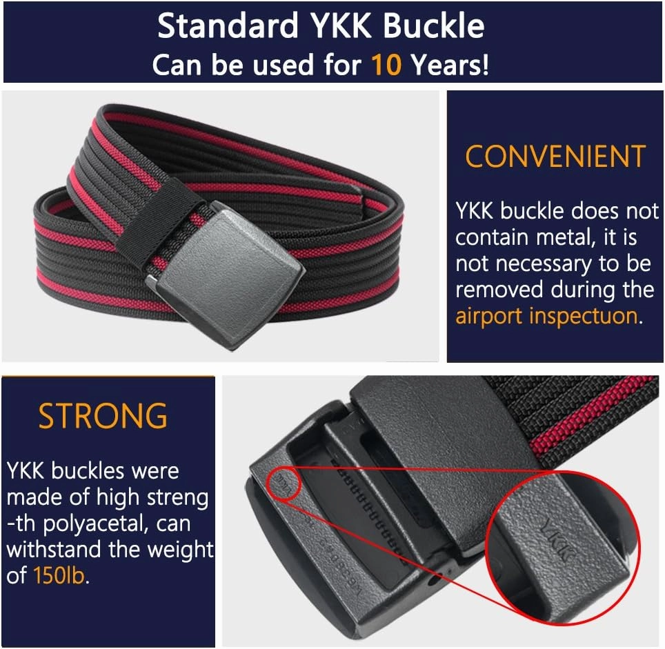 LionVII Nylon Belts Men, Breathable Web Belt with YKK Plastic Buckle Durable for Working, Trim to Fit 28-49" Waist