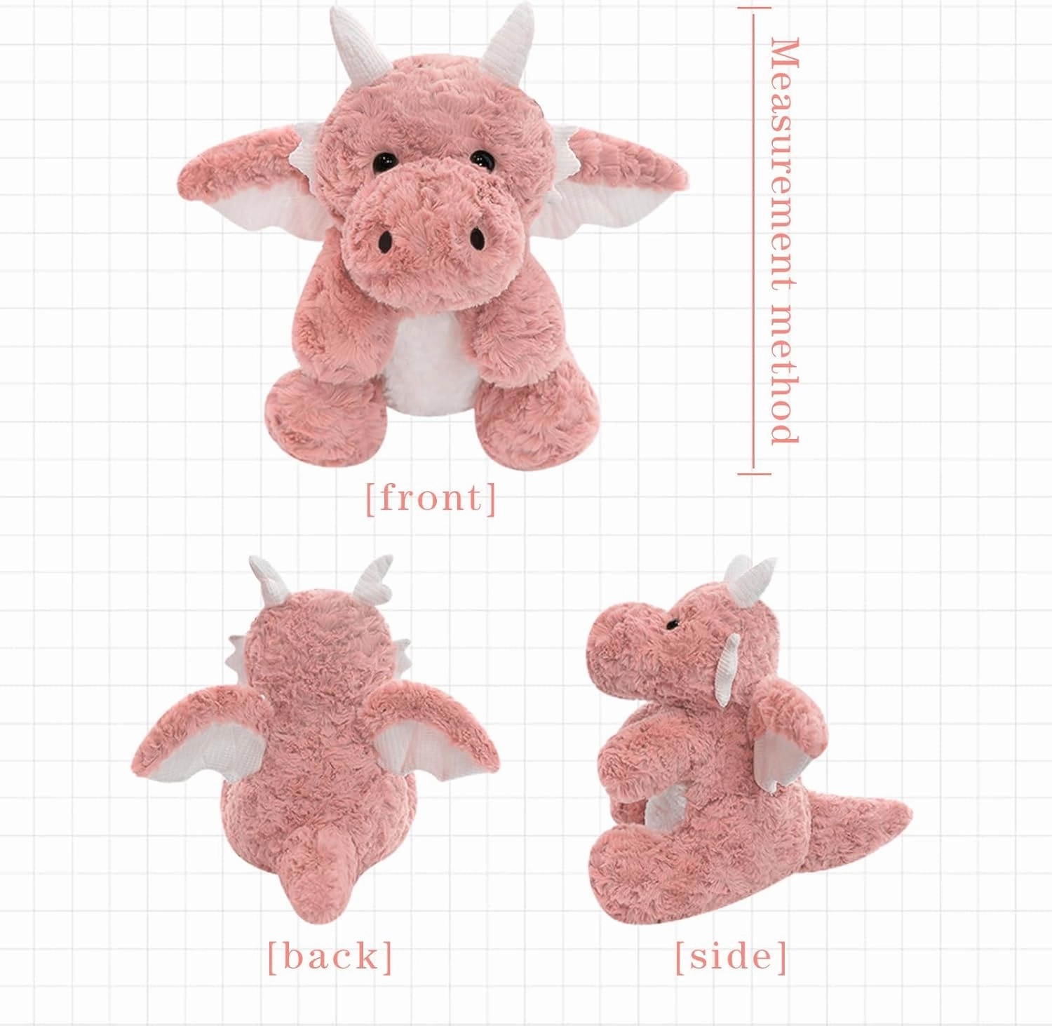 Little Flying Dragon - Cute Stuffed Animal Plush Toy - Adorable Soft Dragons Toy Plushies and Gifts - Perfect Present for Kids (Pink,11.81in/30cm)
