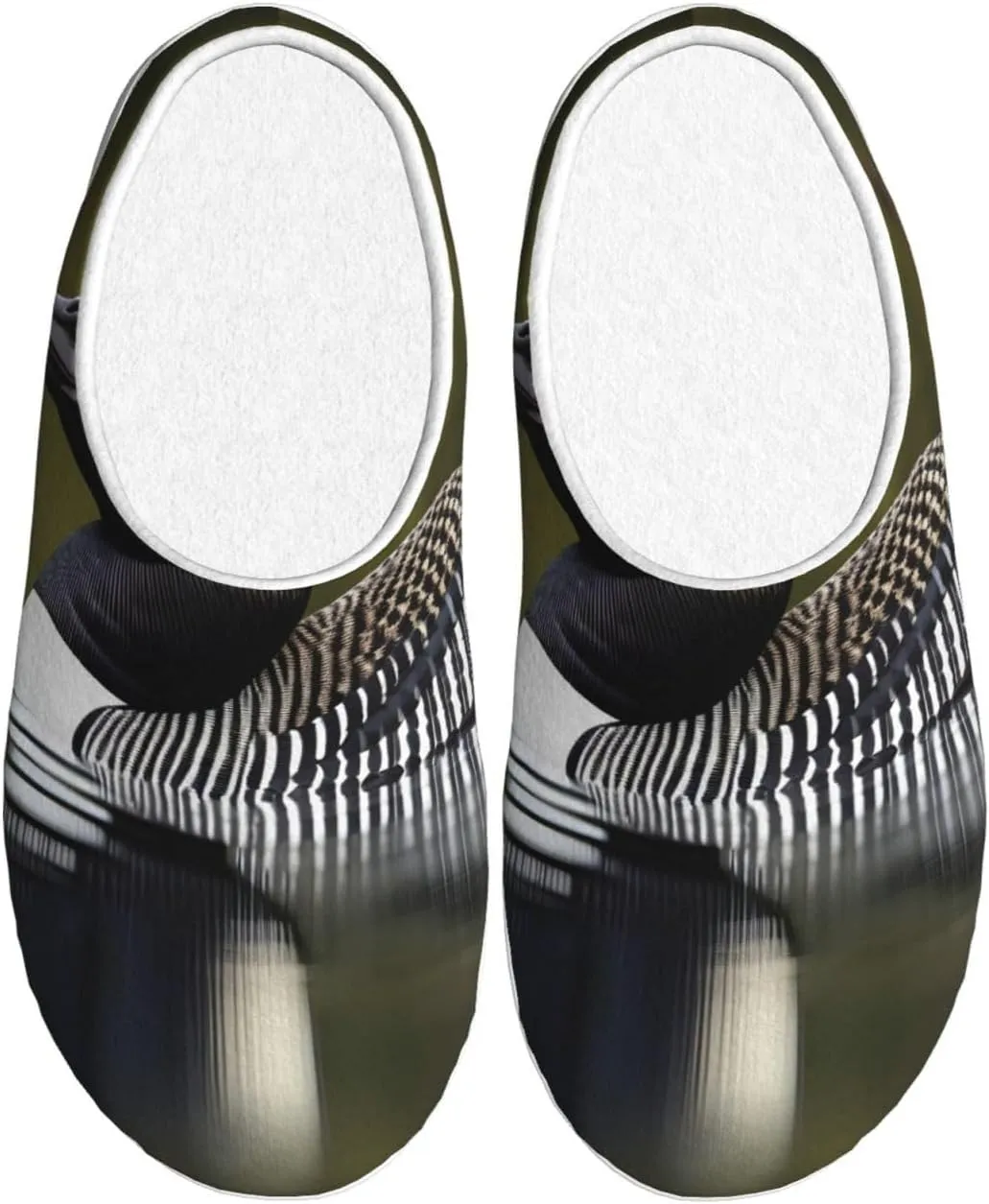 Loon Nature Bird print Men's Women's Slippers Comfort Closed Toe House Shoes Fall Winter Home Slippers Indoor Scuff