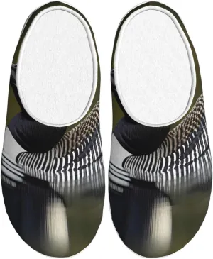 Loon Nature Bird print Men's Women's Slippers Comfort Closed Toe House Shoes Fall Winter Home Slippers Indoor Scuff