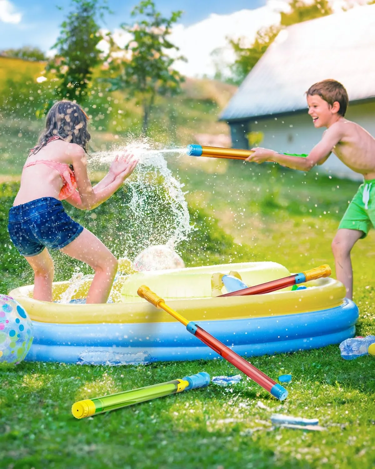 LQYoyz 18 PCS Water Gun - 16.5'' Water Soaker Blaster Bulk Squirt Gun for Kids Adults Water Game Fighting Toys for Summer Swimming Pool Beach Outdoor Activity