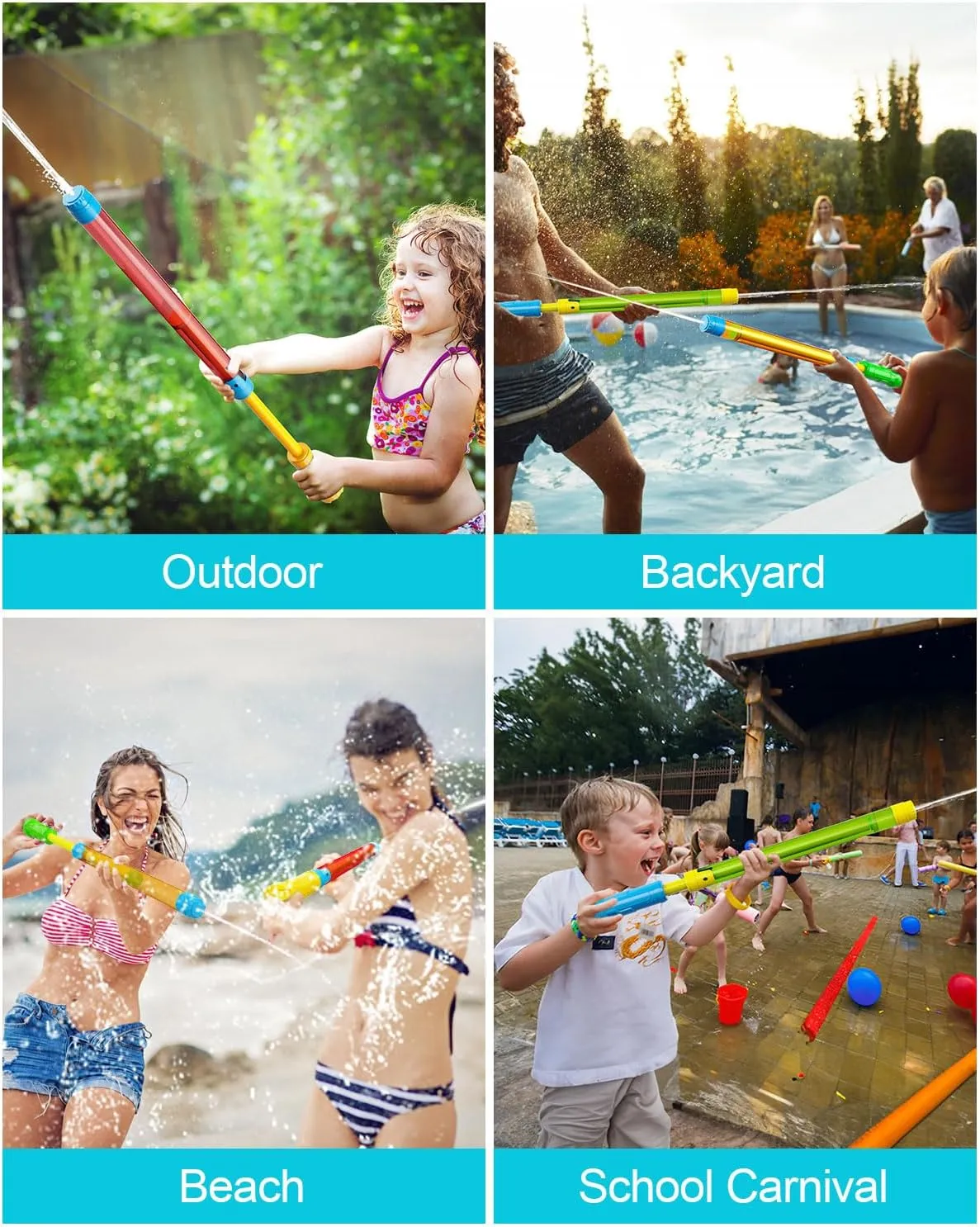 LQYoyz 18 PCS Water Gun - 16.5'' Water Soaker Blaster Bulk Squirt Gun for Kids Adults Water Game Fighting Toys for Summer Swimming Pool Beach Outdoor Activity