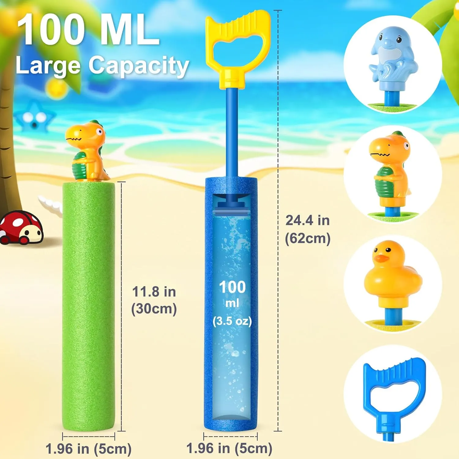 LQYoyz Water Gun, 6 Pack Super Water Soaker Blaster Squirt Guns 40 Ft Water Shooter Swimming Pool Beach Summer Party Outdoor Water Game Fighting Toys for Kids Boys Girls