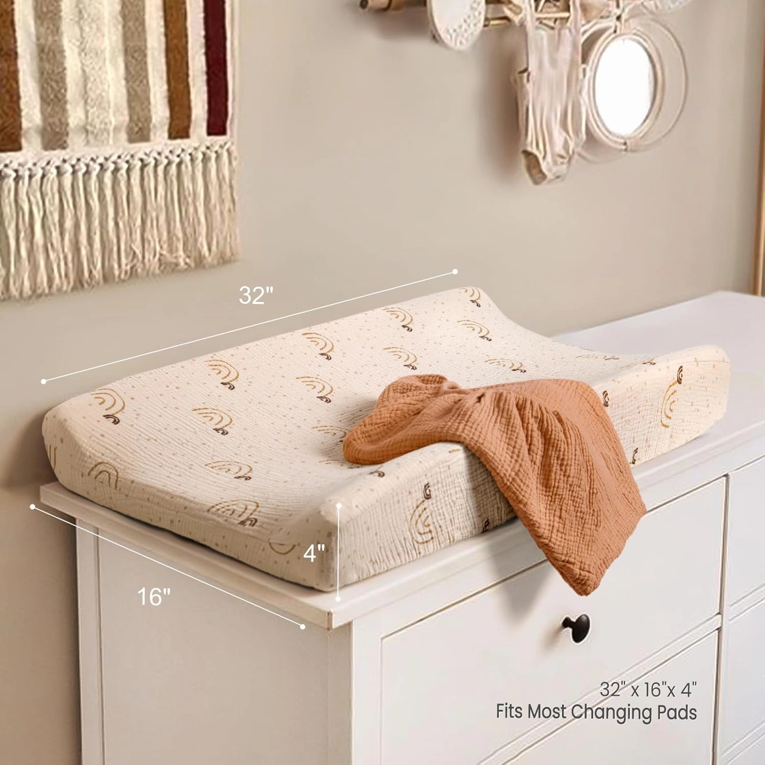 lulumoon Muslin Changing Pad Covers: Baby Cotton Changing Table Covers - Soft Changing Pad Sheets for Boys Girls