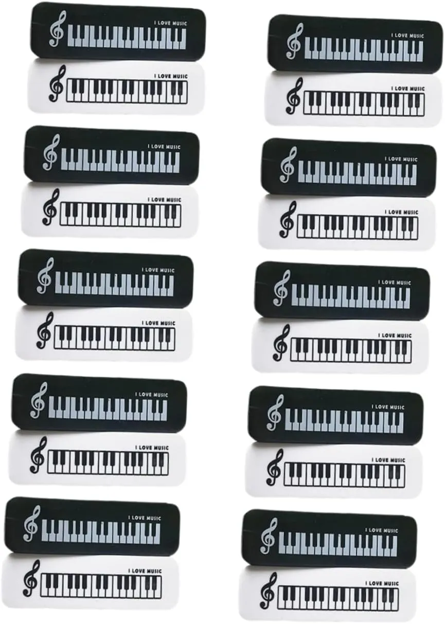 Lurrose 20 pcs Piano Shaped Erasers Cute Compact Decorative Erasers for Students for Homework and Rewards Lightweight Portable Classroom Supplies