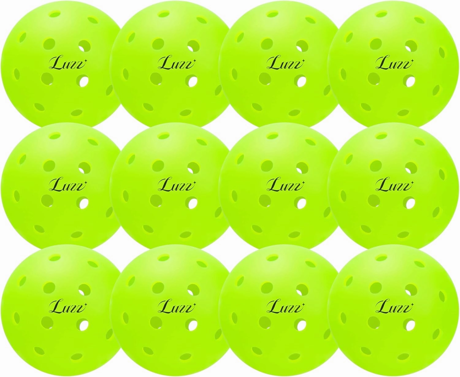 LUZZ Outdoor Pickleballs 40 Holes True Flight Balance Technology, Pickle Balls Balls 3 9 12 Pack Rotomolded Construction for Consistent Bounce Pickleballs in Bulk