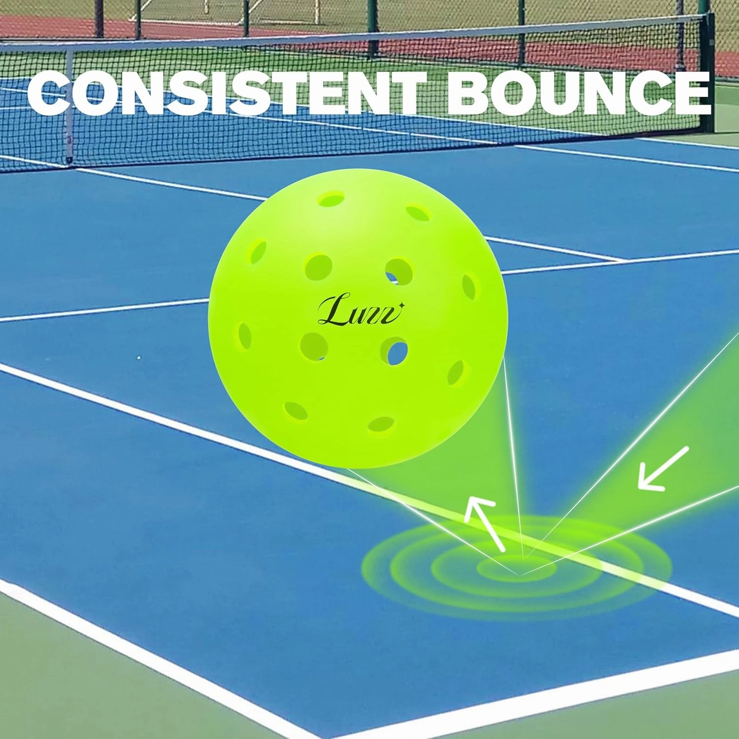 LUZZ Outdoor Pickleballs 40 Holes True Flight Balance Technology, Pickle Balls Balls 3 9 12 Pack Rotomolded Construction for Consistent Bounce Pickleballs in Bulk