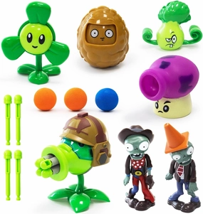 Maikerry Plants and Zombies Toys 7pcs PVZ Figurines Set Game Great Gifts for Kids and Fans,Birthday and Christmas Party