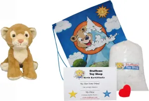 Make Your Own Stuffed Animal Cuddly Soft Delilah The Lion Kit 8 inch Kit. No Sewing Required