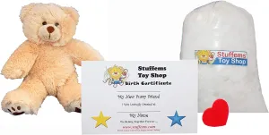 Make Your Own Stuffed Animal Mini 8 Inch Furry Brown Teddy Bear Kit - No Sewing Required!