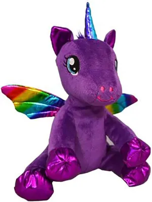 Make Your Own Stuffed Animal Mini 8 Inch Very Soft Cuddly Luna The Purple Winged Unicorn Kit - No Sewing Required!