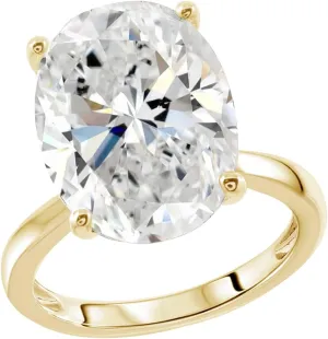 Marilyn Monroe 10-Carat Big Solitaire Ring For Women | 14K Gold Plated 925 Sterling Silver Glamorous Cocktail Ring | 100 Facet Cubic Zirconia CZ Simulated Diamond