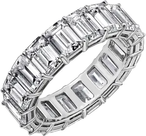 Marilyn Monroe Eternity Ring For Women 14K Yellow Gold, Rose Gold, Platinum Plated 925 Sterling Silver Infinity Band | 10.30 Carats Emerald Cut Cubic Zirconia CZ Diamond Stimulant