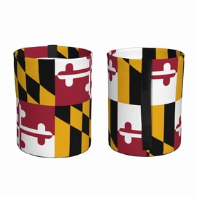 Maryland State Flag Car Trash Can Bag Hanging Storage Pockets Leak-Proof Organizer for Camping and Adventures