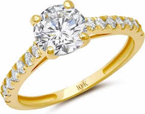 MAX   STONE 1.2 Carat Cubic Zirconia Engagement or Anniversary Eternity Ring for Women in 10k White or Yellow Gold (1.2 ct.tw) Size 4.5 to 9