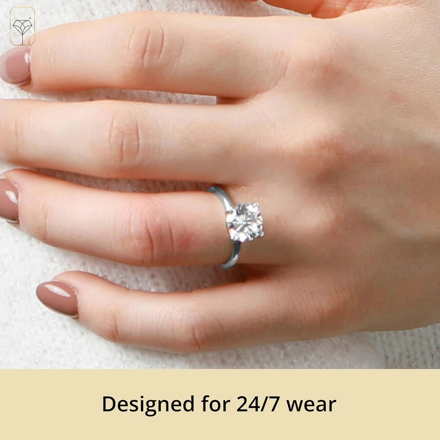 MAX   STONE 3 Carat Cubic Zirconia Solitaire Engagement Ring for Women in 14k Solid Yellow Gold CZ in Size 5 to 9