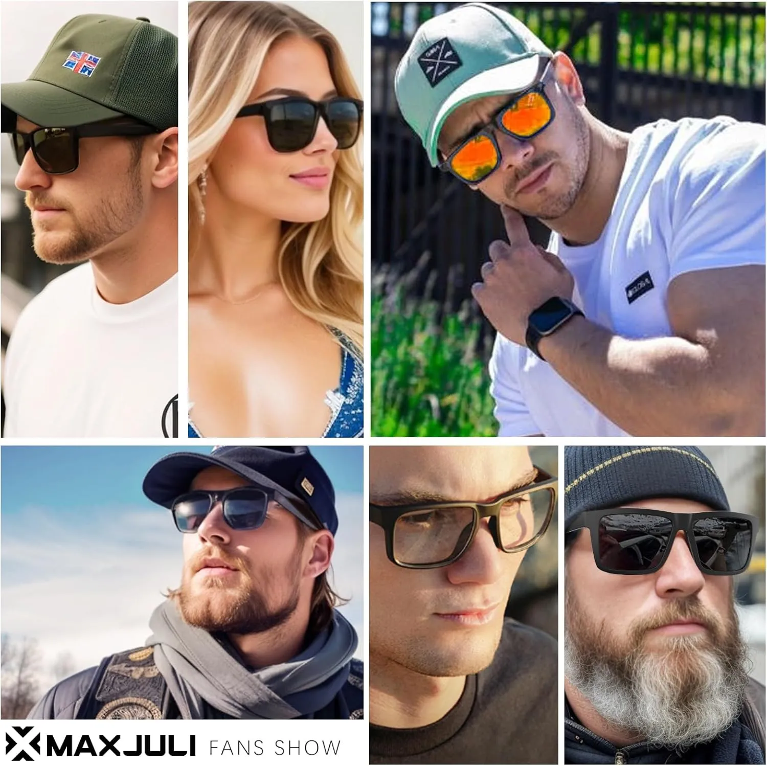 MAXJULI XXL Size Double Extra Large Z87 Sunglasses for Big Wide Heads Men TR90 Ultralight UV400 Protection Glasses 8228