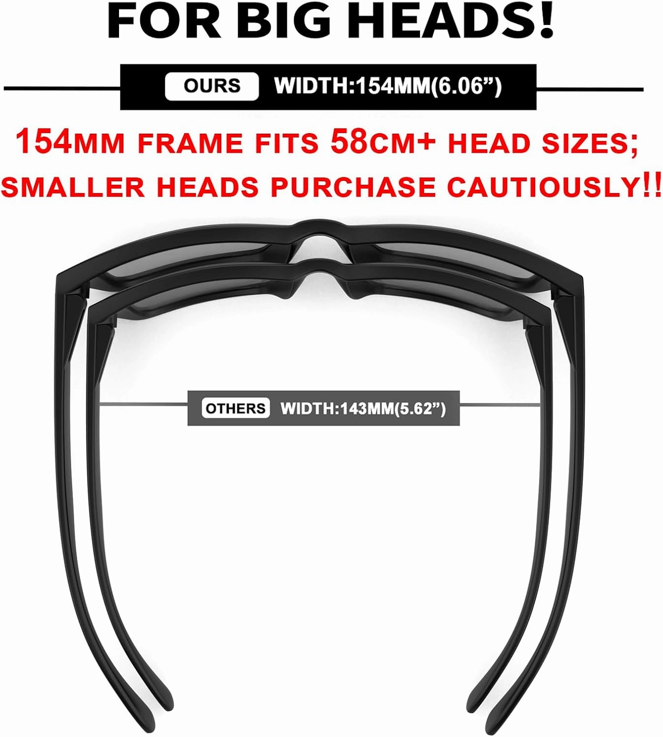 MAXJULI XXL Size Double Extra Large Z87 Sunglasses for Big Wide Heads Men TR90 Ultralight UV400 Protection Glasses 8228