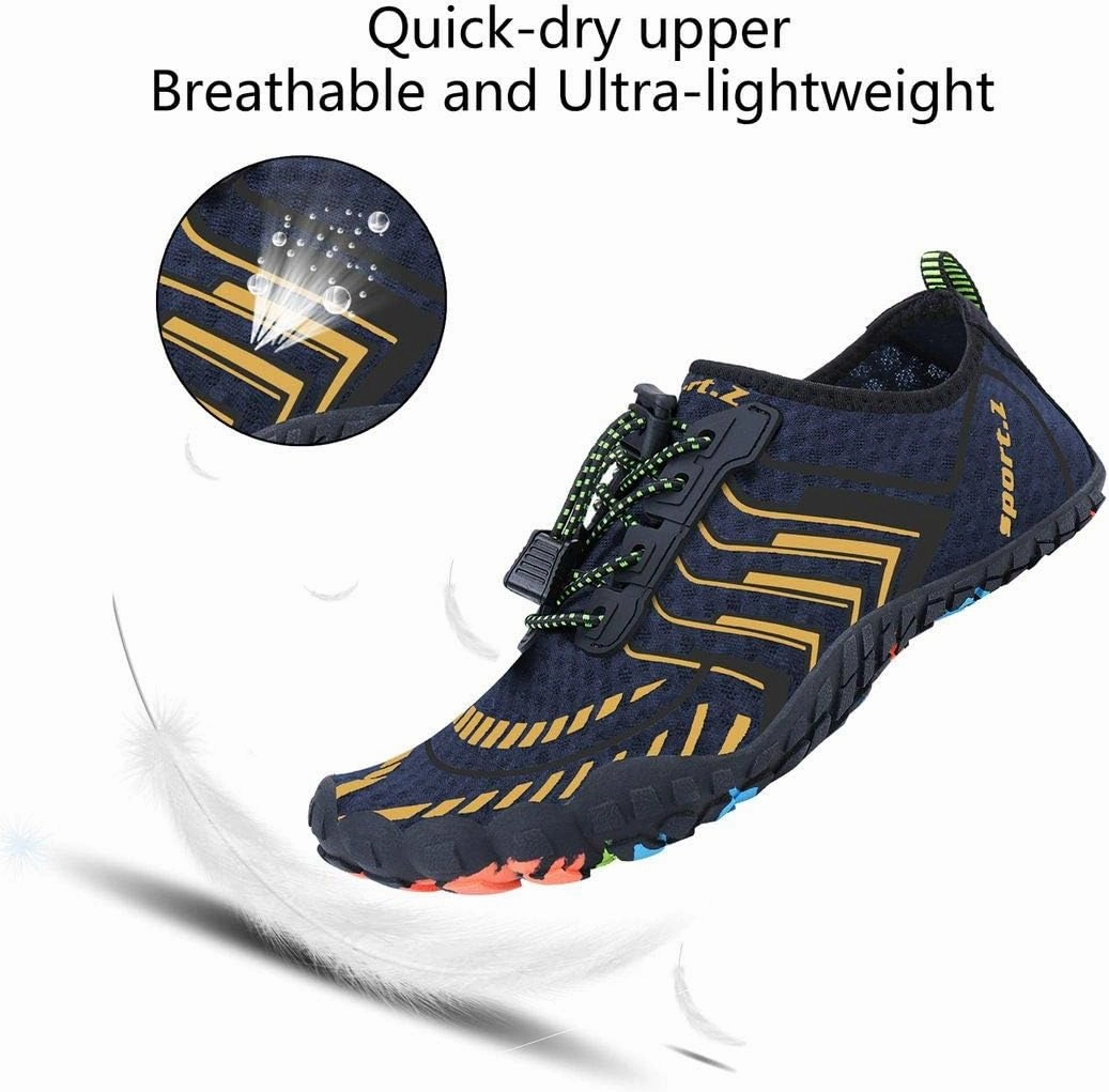 MAYZERO Water Shoes Men Women Swim Surf Shoes Beach Pool Shoes Wide Toe Hiking Aqua Shoes Winter House Slippers