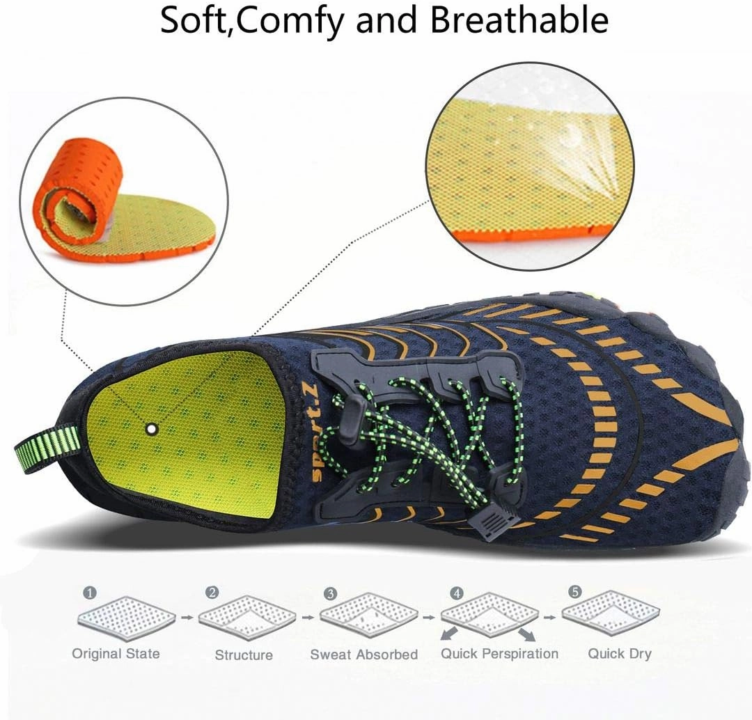 MAYZERO Water Shoes Men Women Swim Surf Shoes Beach Pool Shoes Wide Toe Hiking Aqua Shoes Winter House Slippers