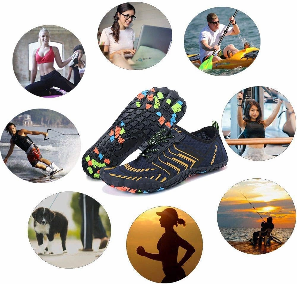 MAYZERO Water Shoes Men Women Swim Surf Shoes Beach Pool Shoes Wide Toe Hiking Aqua Shoes Winter House Slippers