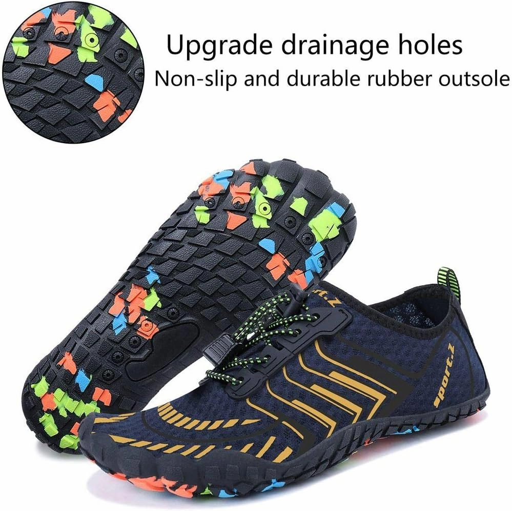 MAYZERO Water Shoes Men Women Swim Surf Shoes Beach Pool Shoes Wide Toe Hiking Aqua Shoes Winter House Slippers