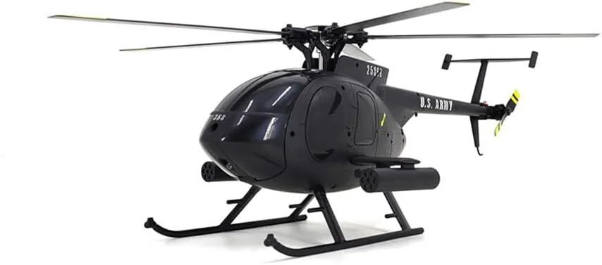 MD500 C189 RC Helicopter Model, 1/28 2.4G 4CH RC Single-Rotor Helicopter Model with Dual Brushless Motors, Kids Adults Electric Aerobatic Airplane Toy - RTF/Black