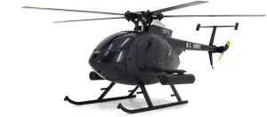 MD500 C189 RC Helicopter Model, 1/28 2.4G 4CH RC Single-Rotor Helicopter Model with Dual Brushless Motors, Kids Adults Electric Aerobatic Airplane Toy - RTF/Black